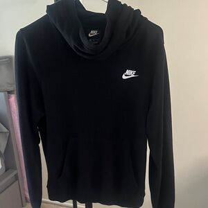 Nike Women's Black Funnel Neck Hoodie Sweater